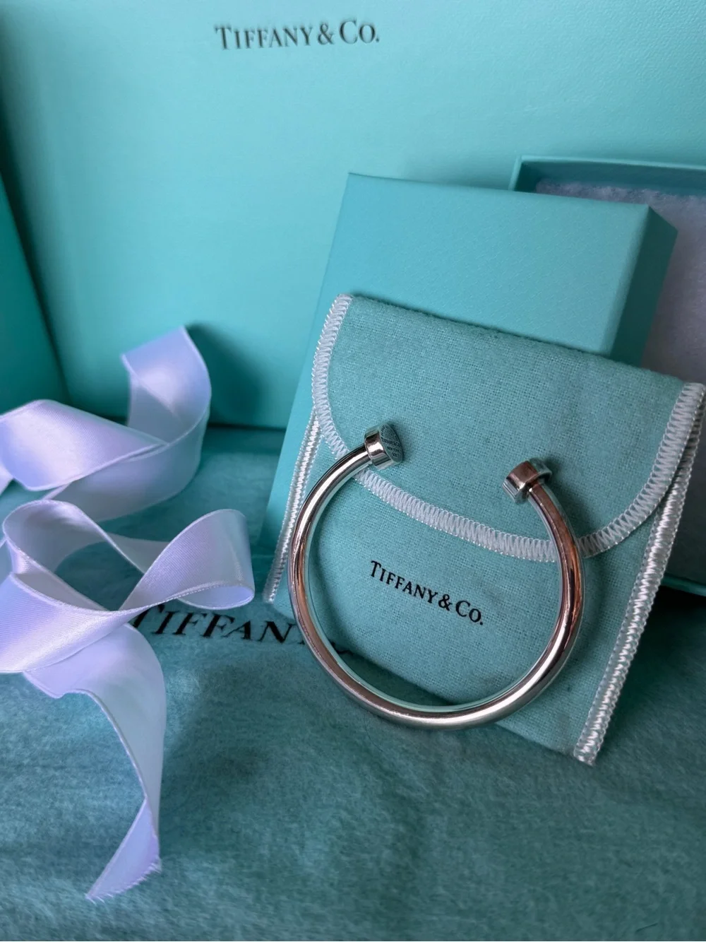 Tiffany & Co. WIDE Silver RTT Cuff Bracelet - Silver